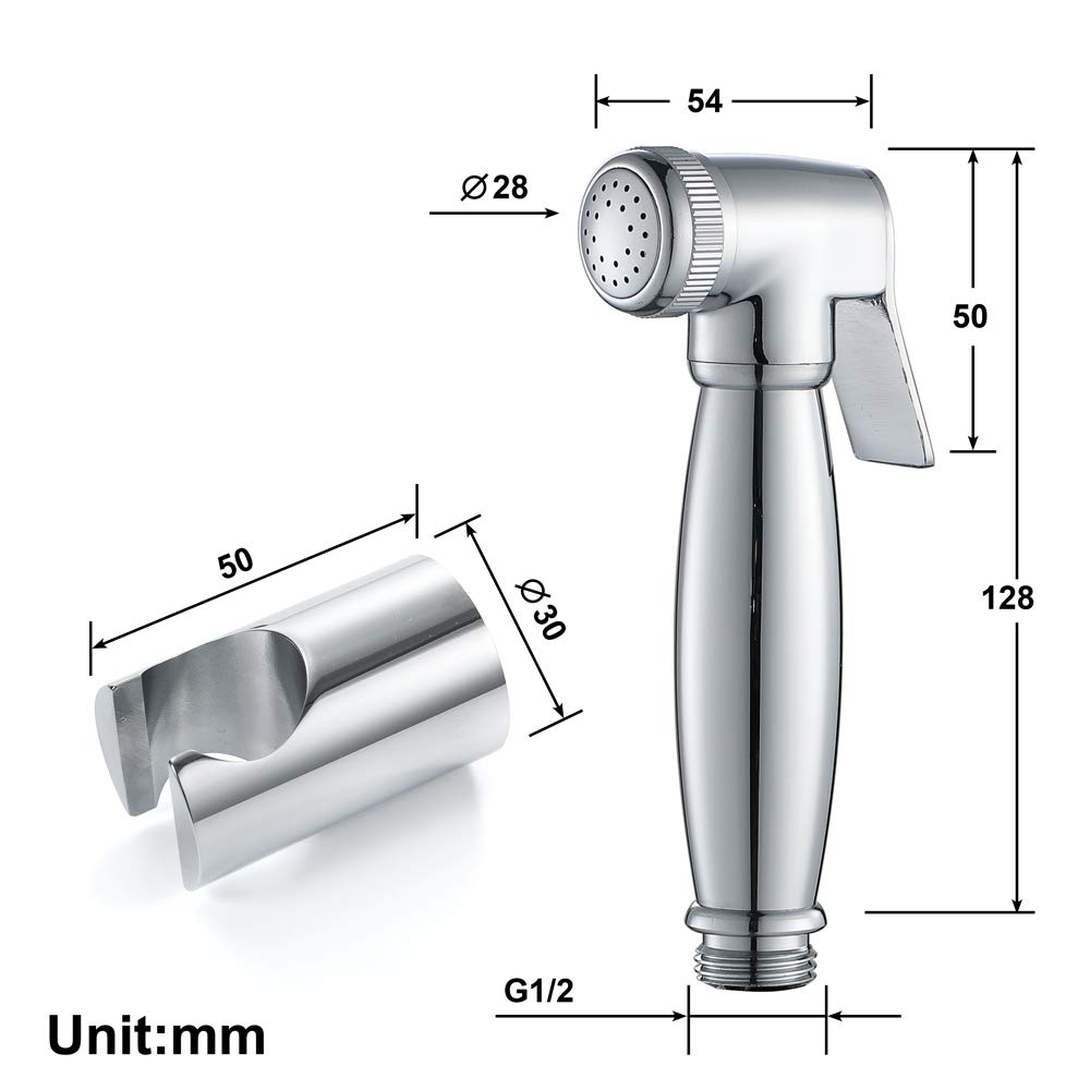 Handheld Brass Shower Sprayer Head - Adjustable Toilet Bidet Sprayer for Pet Bathing, Baby Care & Personal Hygiene | Perfect for Bathroom, RV & Outdoor Use