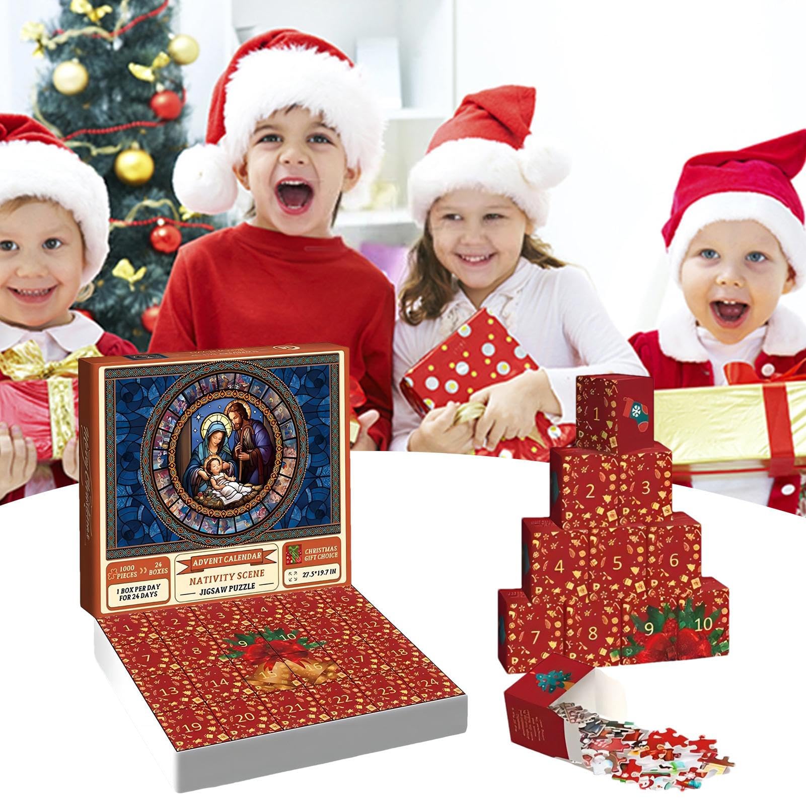 2023 Nativity Advent Calendar Puzzle - 24 Days Christmas Countdown with Nativity Scene - Fun Holiday Puzzle for Adults & Kids | Perfect for Family Bonding & Christmas Decorations