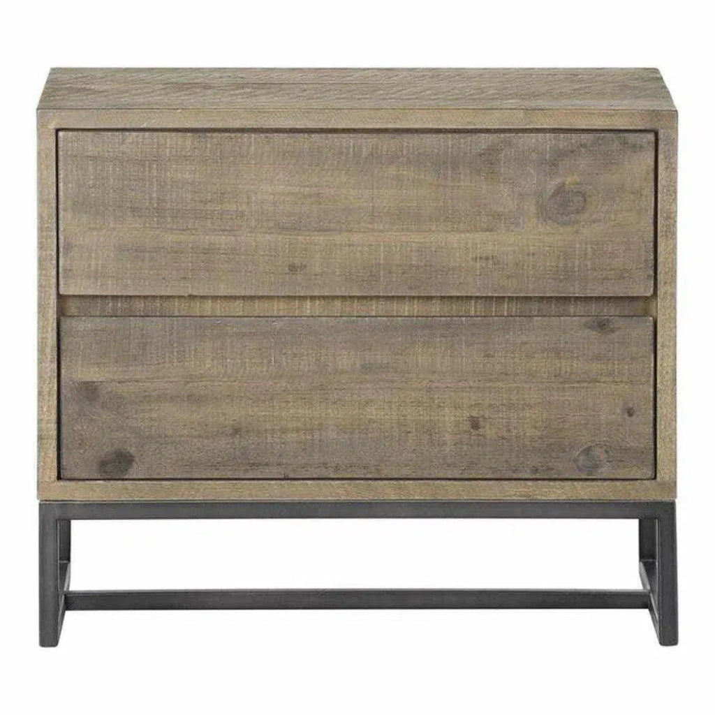 26 Inch Rustic Brown Nightstand - Solid Wood Bedside Table with Storage Drawer for Bedroom, Living Room, or Guest Room