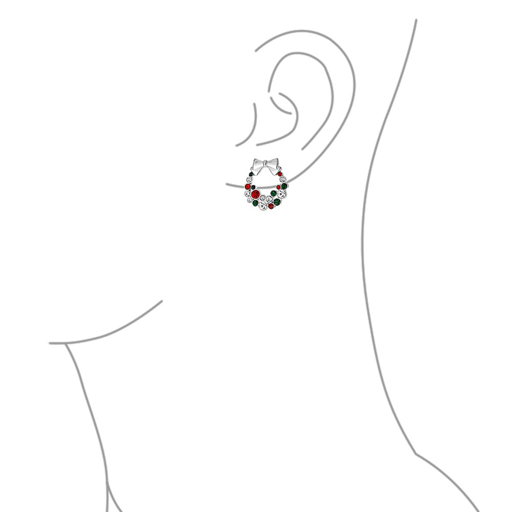 Sparkling Christmas Jewelry Set - Crystal Earrings & Pendant for Women - Holiday Party Gift