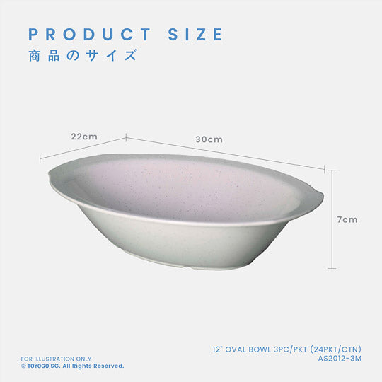 12-Piece Oval Bowl Set - 3 Bowls per Pack (24 Packs per Carton) - AS2012 3M - Perfect for Dining, Entertaining & Food Storage