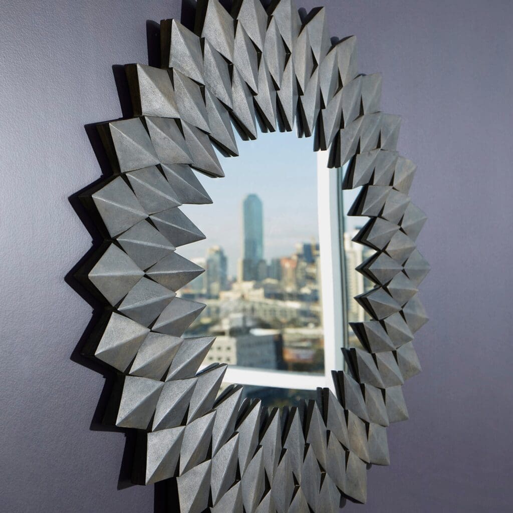 Cyan Design 10760 Beams Mirror Grey - Modern Wall Mirror for Living Room, Bedroom & Entryway Decor