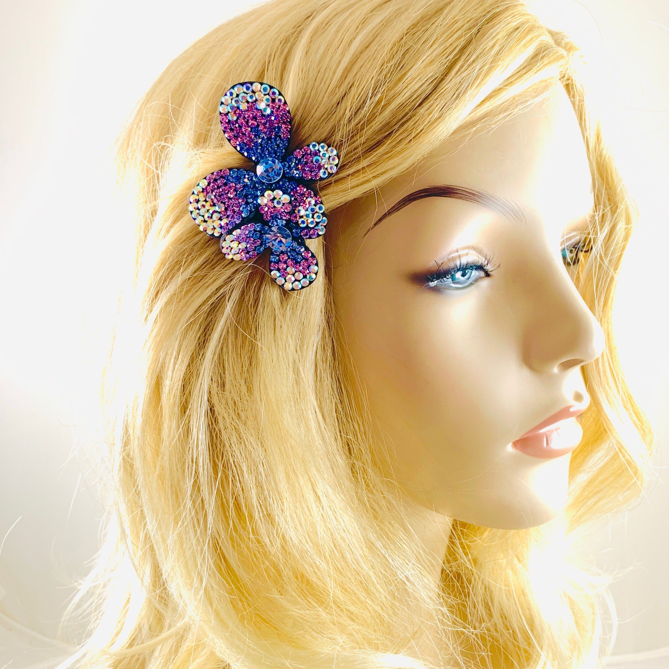Elegant Laurel Butterfly Hair Clip with Swarovski Crystals - Perfect for Weddings, Parties & Special Occasions