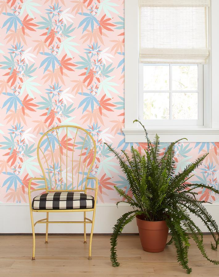 Nathan Turner 'Girls Best Friend' Peach Floral Wallpaper - Elegant Peel & Stick Wallpaper for Girls' Bedroom, Nursery, or Playroom Decor