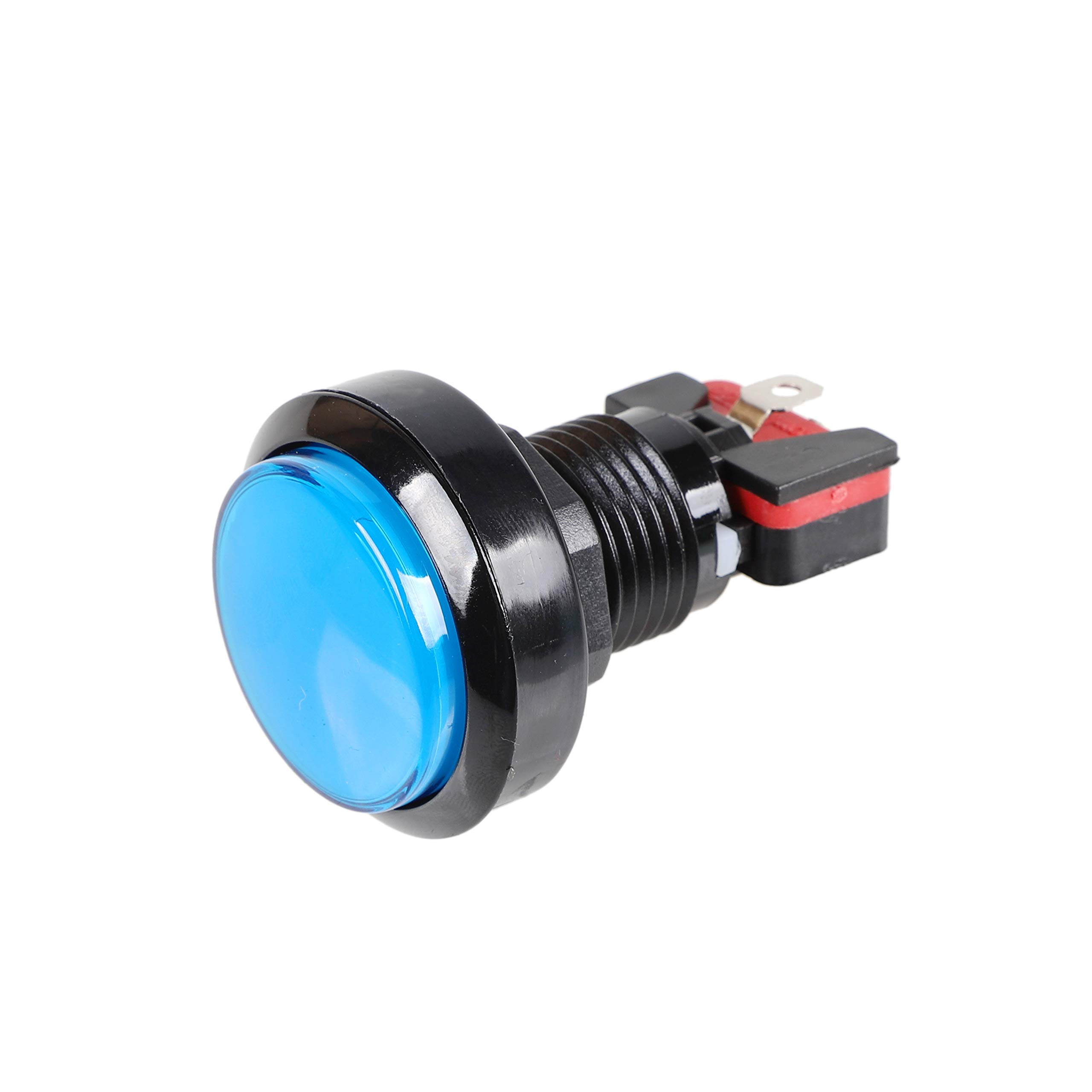 EG STARTS 5X 45mm LED Arcade Push Buttons with Microswitch - Blue Illuminated Game Controls for Arcade Cabinets, MAME, and DIY Gaming Projects - Perfect for Coin-Op Machines, Fight Sticks, and Retro Gaming Setups