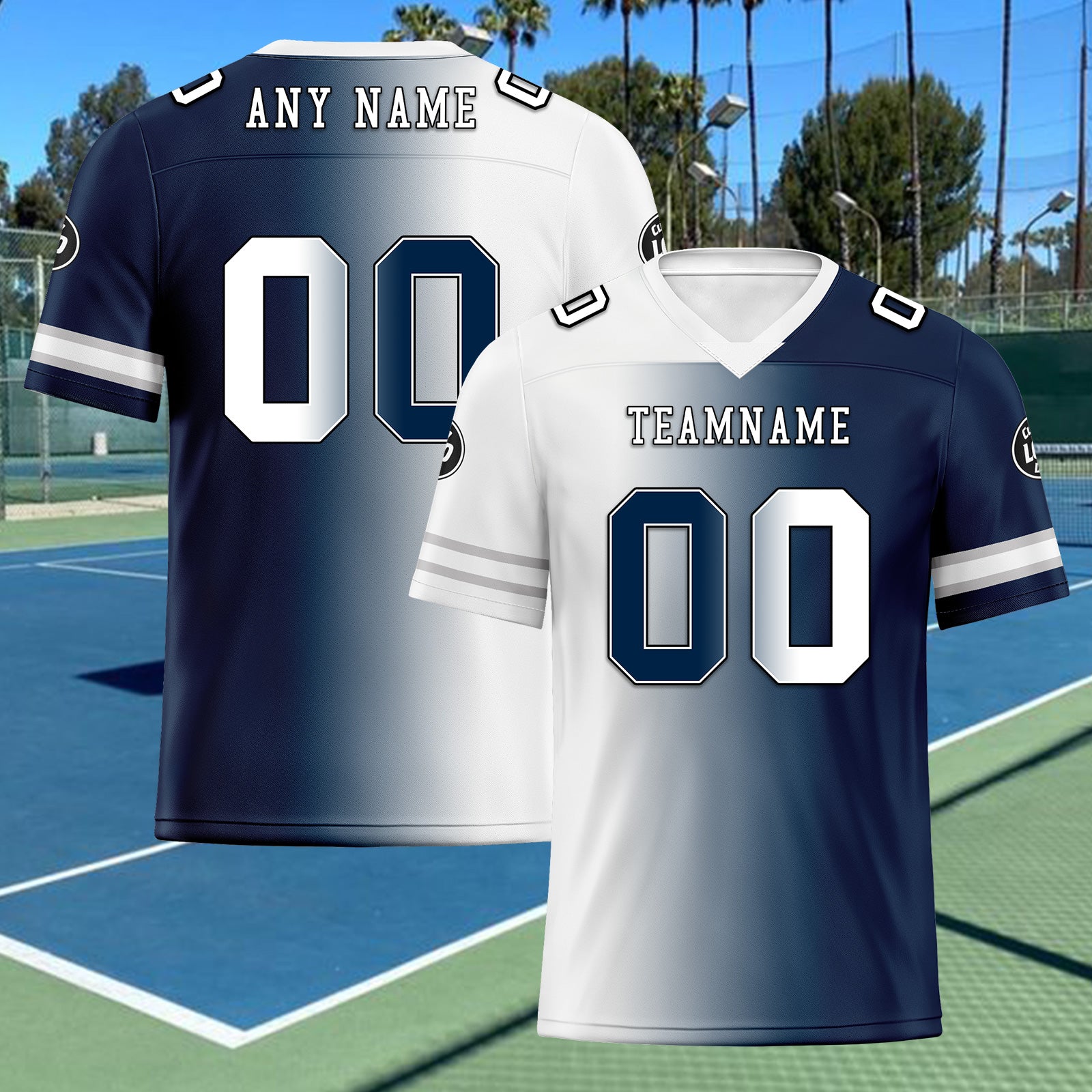 Custom Deep Blue White Texas Personalized Authentic Football Jersey FBJ02 D028017 - Perfect for Game Day, Team Events & Fan Gifts