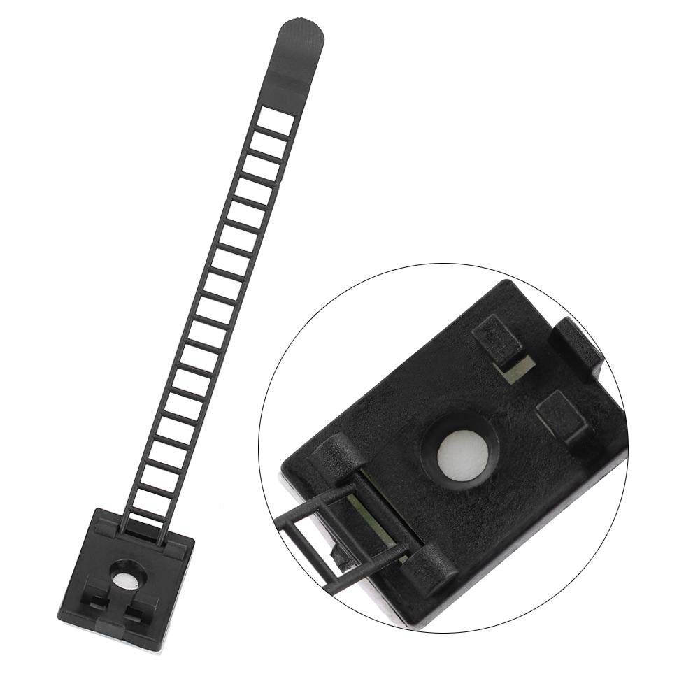 50pcs Black Self-Adhesive Adjustable Cable Clips - Heavy Duty Wire Organizer for Car, Home & Office - Perfect for Managing Cords, Wires, and Cables Under Desks, Behind TVs, and in Vehicles