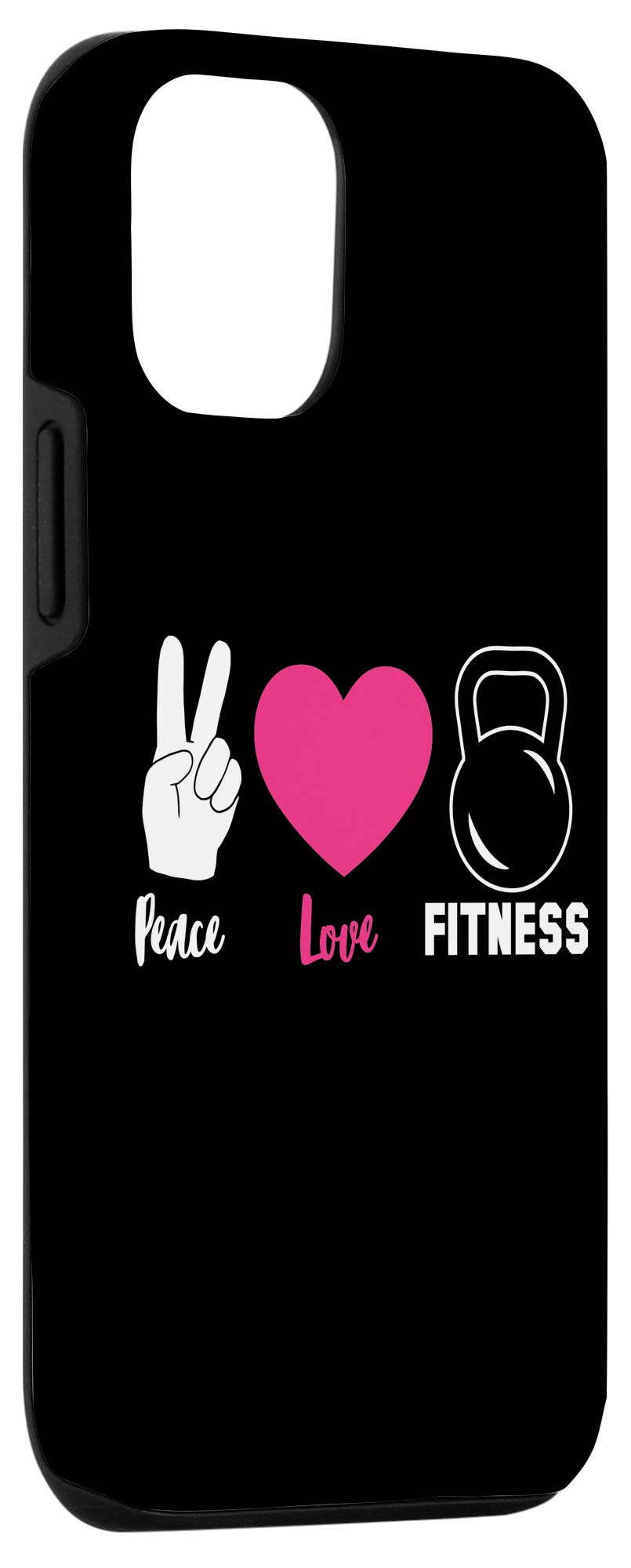 iPhone 12/12 Pro Phone Case - Peace Love Kettlebell Fitness Design - Perfect Gift for Workout Lovers & Gym Enthusiasts - Ideal for Gym, Fitness Training & Active Lifestyle