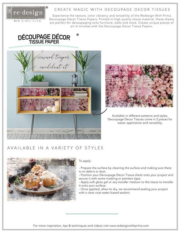 Premium Redesign Decoupage Decor Tissue Paper - A1 Size 23