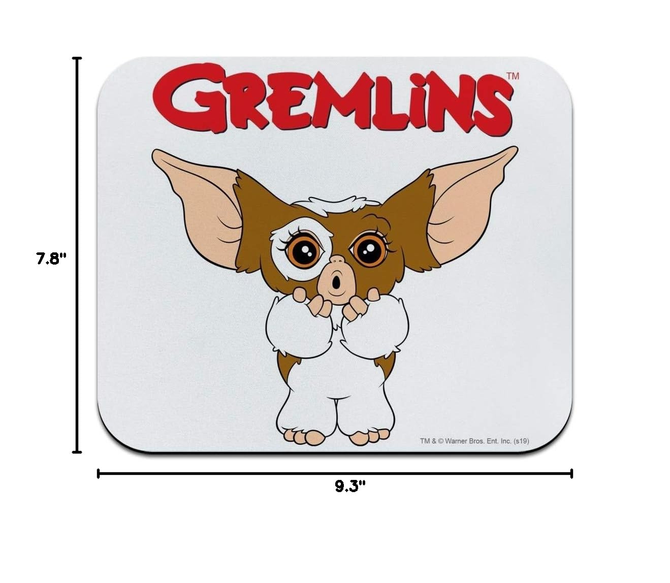 Gremlins Gizmo Logo Low Profile Gaming Mouse Pad - Non-Slip Thin Mousepad for PC, Laptop, Office & Home Use - Perfect for Gamers & Workstations