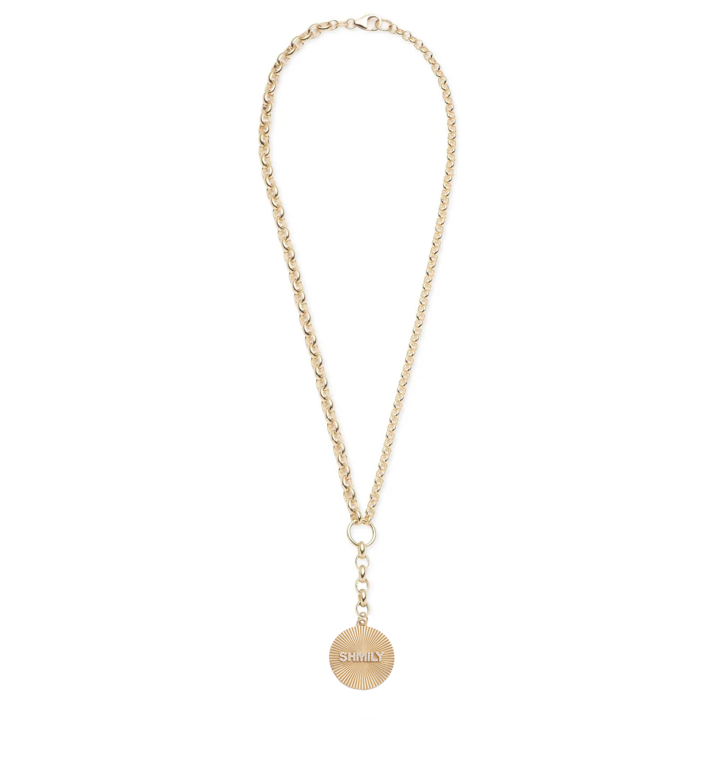 Custom Engraved Love Token Necklace - Heavy Mixed Belcher Chain with Clean Edge Design | Personalized Couple Gift for Anniversary, Valentine's Day & Romantic Occasions