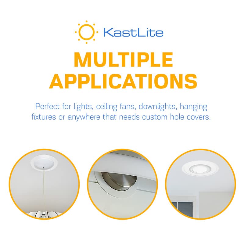 KastLite Custom Sized White Acrylic Goof Rings for Recessed Downlights | .080