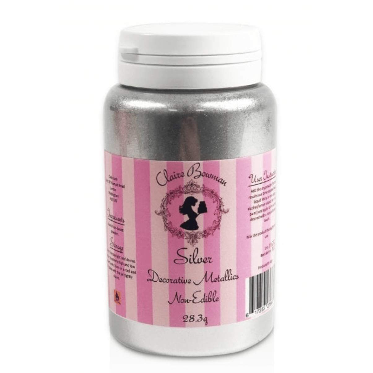 Premium Cake Decorating Kit - 4-Piece Metallic Lustre Dust Set (Silver) for Stunning Wedding, Birthday & Celebration Cakes - Edible Shimmer Powder for Bakers & Cake Artists