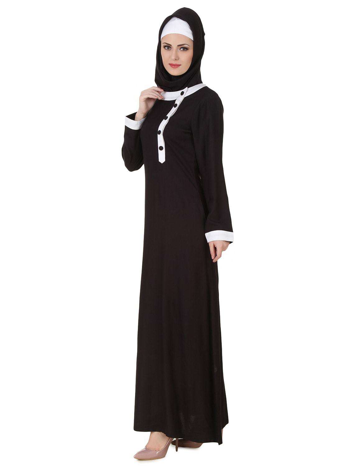 Jaza Rayon Black Abaya - Modest Islamic Dress for Women - Perfect for Prayer, Mosque, and Everyday Wear