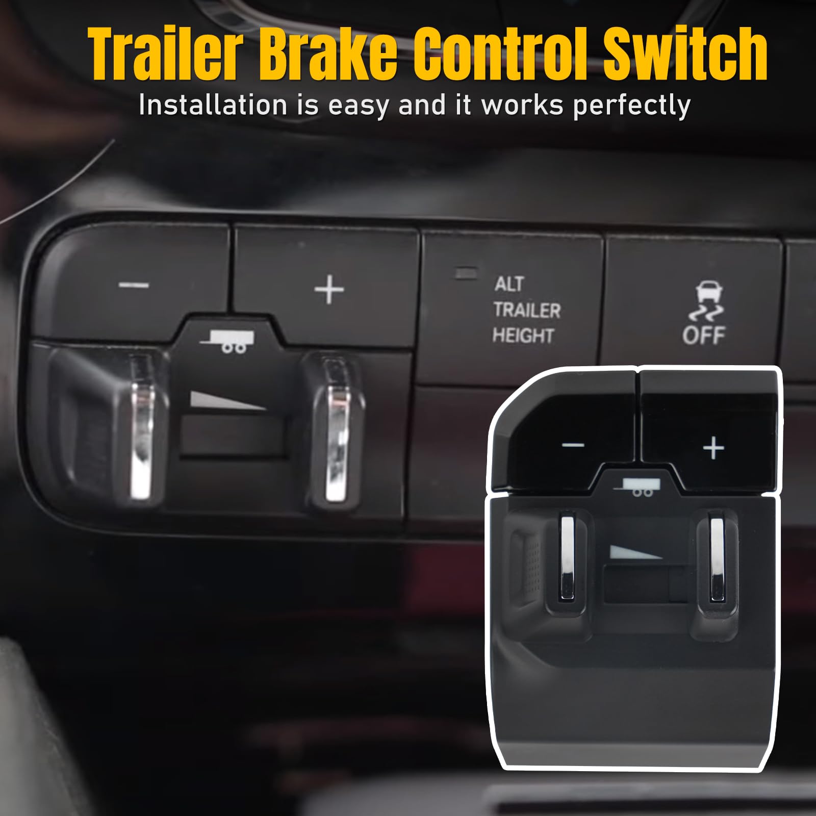 BHB Trailer Brake Control Module Switch Kit for Dodge Ram 1500 DT (2019-2023) - In-Dash Trailer Brake Controller Replacement for 82215278, 82215278AE, 82215278AD, 82215278AC - Perfect for Towing & Hauling Trailers Safely