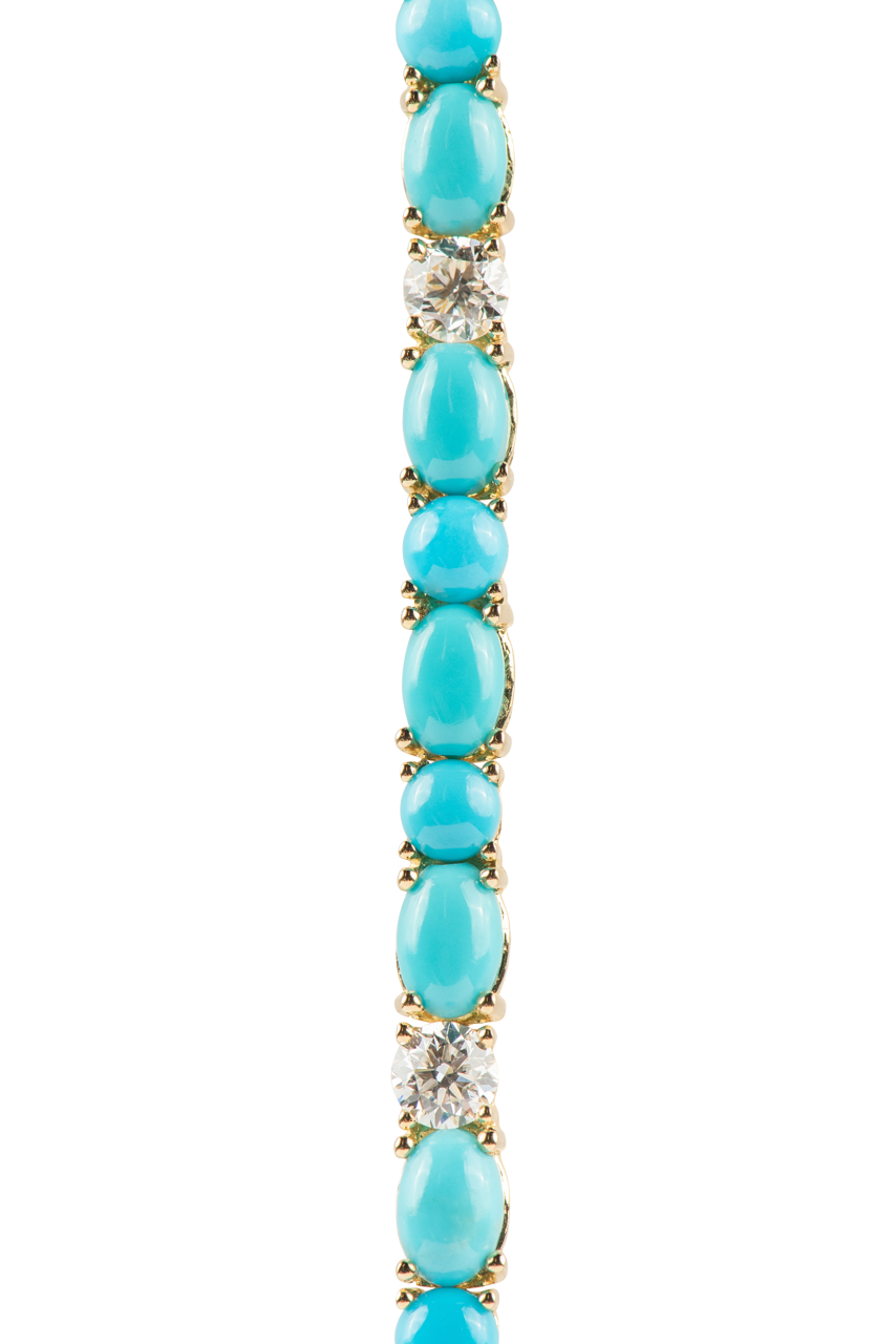 Sleeping Beauty Turquoise & Diamond Bracelet – Elegant Handmade Jewelry for Women, Perfect for Weddings, Parties & Gifts | Free Shipping USA