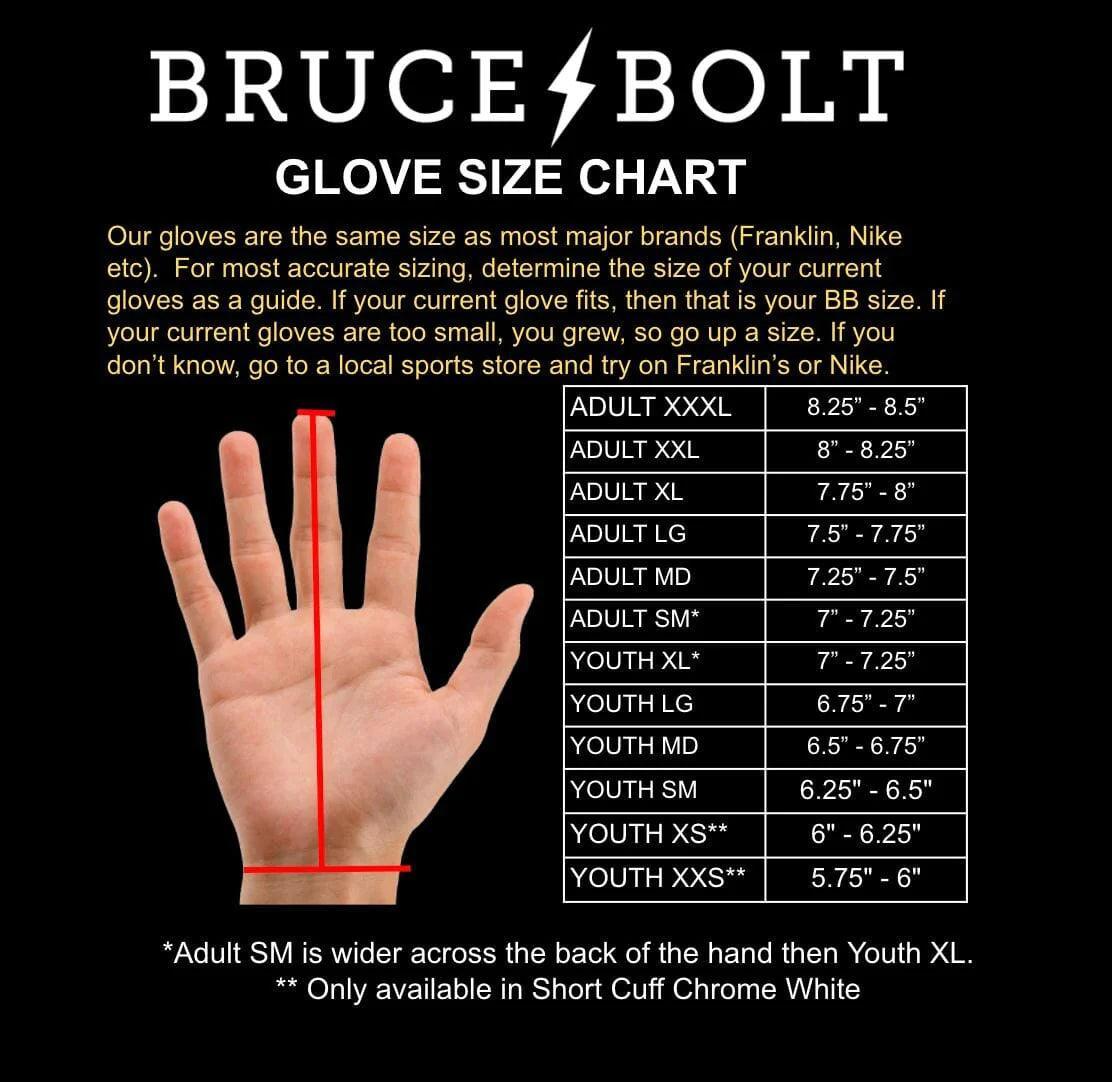 Bruce Bolt PREMIUM PRO Long Cuff Batting Gloves - White | Baseball & Softball Training Gloves for Hitting Practice & Games | Durable & Comfortable Batting Gloves for Players