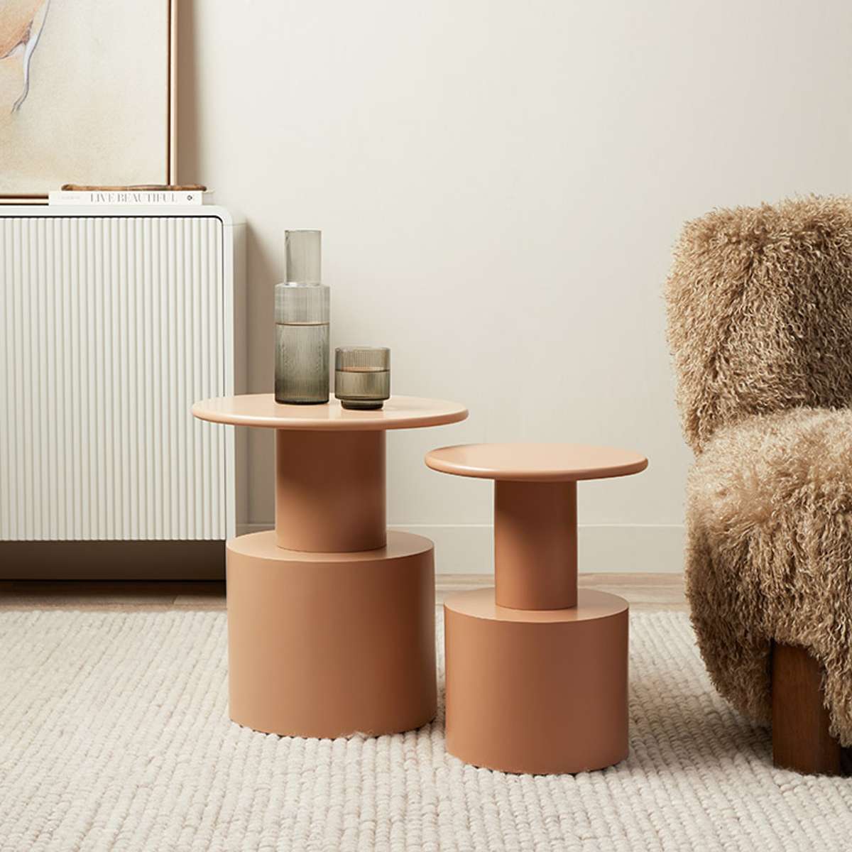 Zayne Side Table in Caramel - Stylish End Table for Living Room, Bedroom, or Office Decor