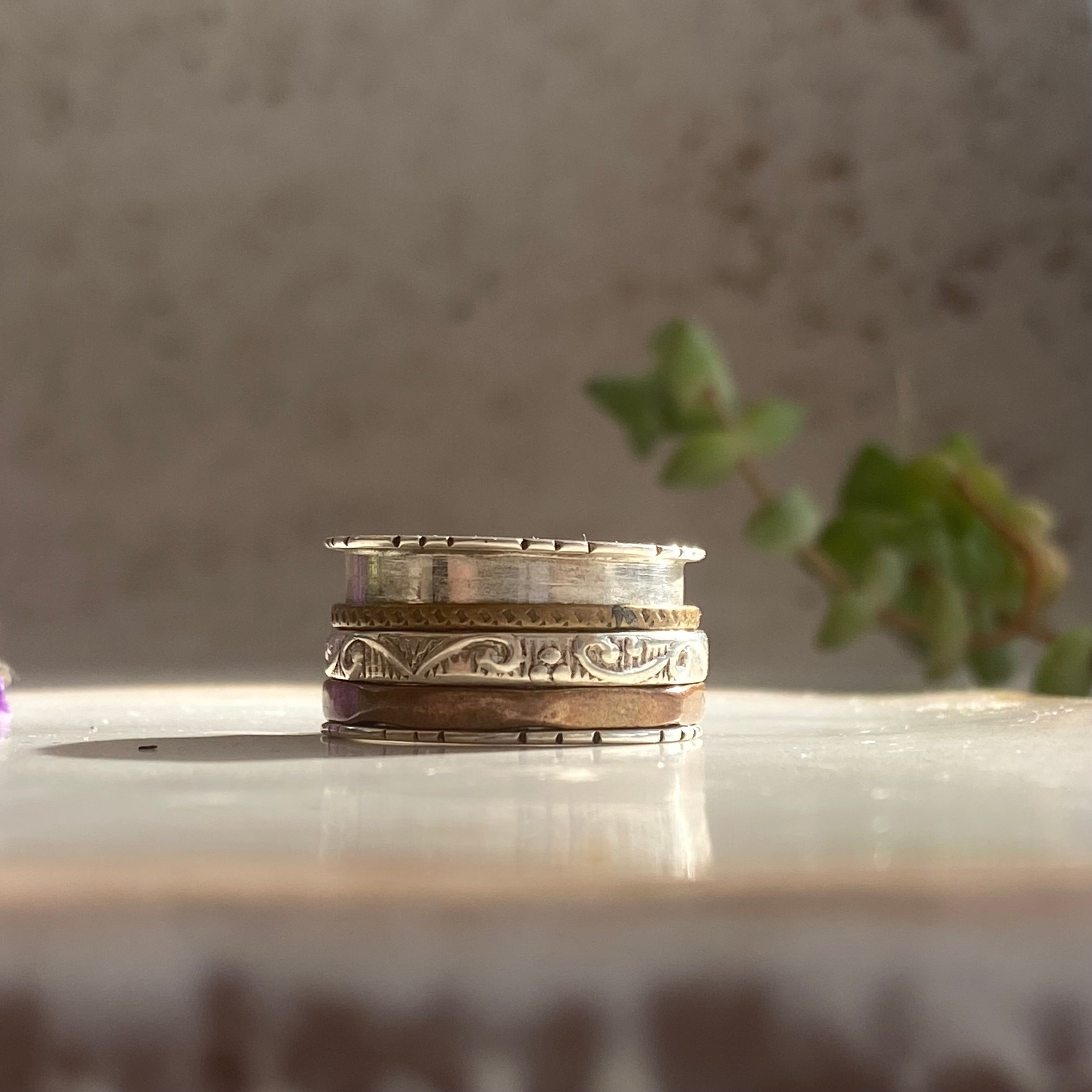 Elegant Silver Spinning Ring for Women - Hypoallergenic & Adjustable Size - Perfect for Meditation, Stress Relief & Fashion Accessories
