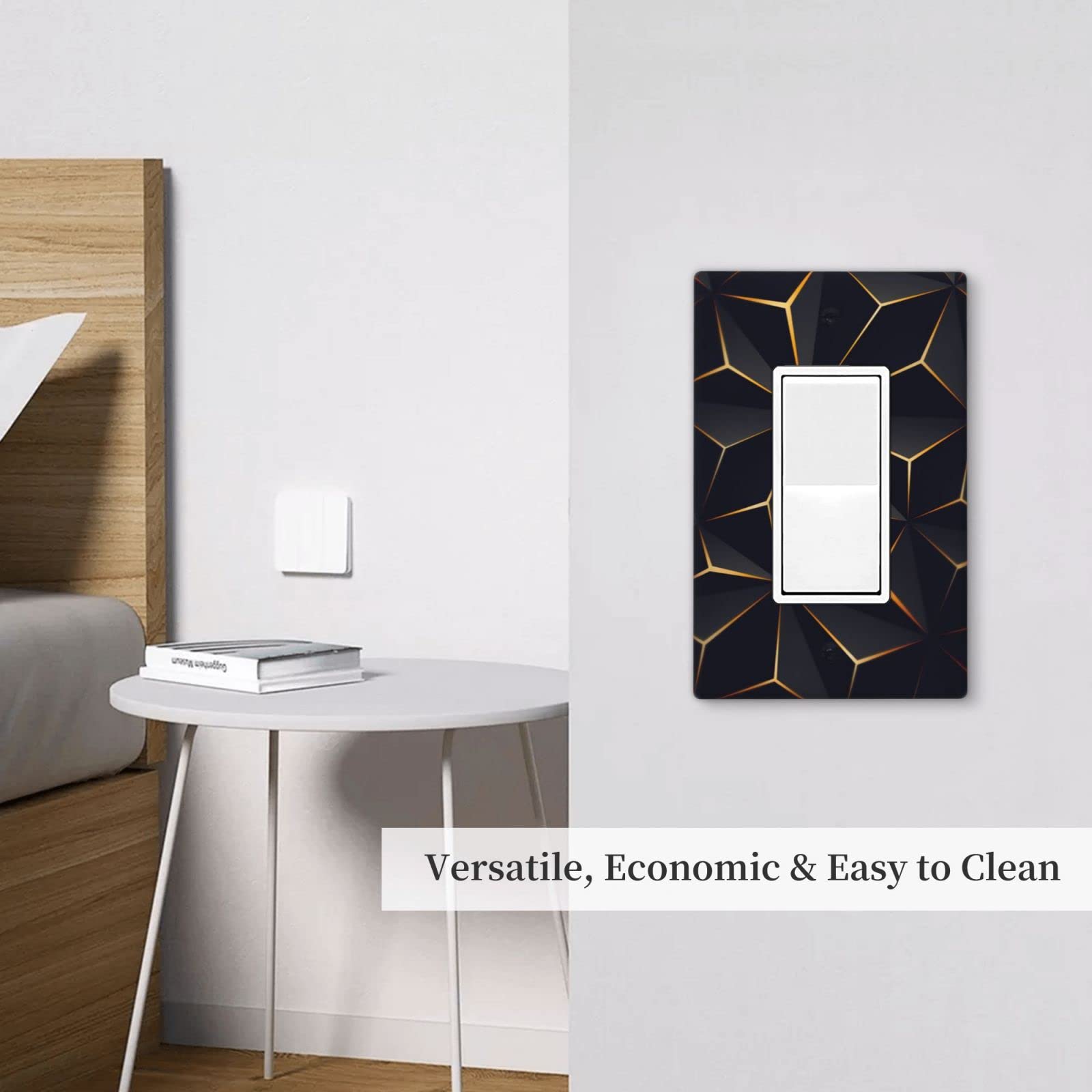 Modern Abstract Diamond Pattern Light Switch Cover - Single Rocker Wall Plate for Bedroom, Kitchen & Home Decor - 1 Gang Switch Plate Faceplate (4.50