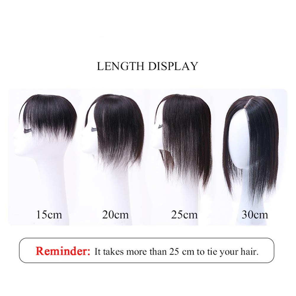 Natural Black Real Human Hair Topper for Women - Long Straight Clip-In Hairpiece with Silk Base (10x12 20cm) - Perfect for Thin Hair & Daily Styling