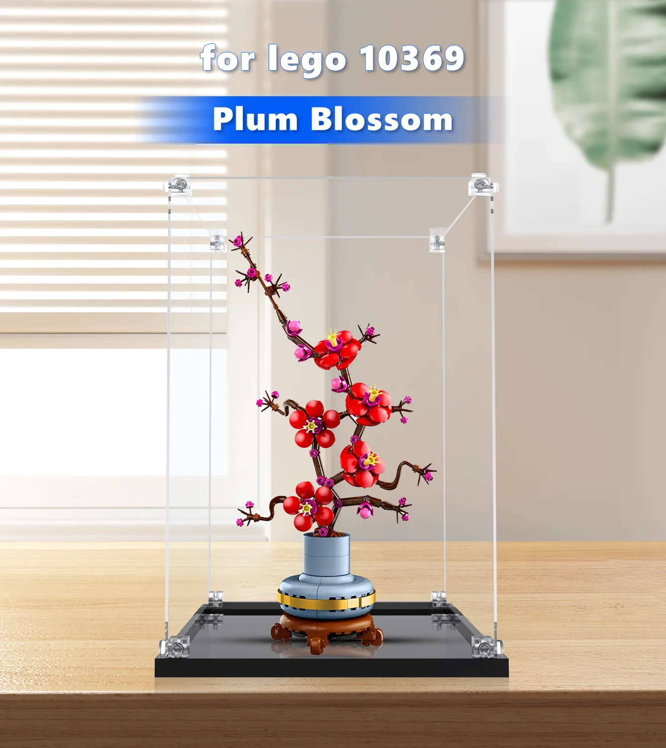 LEGO Icons Plum Blossom 10369 Display Case - Premium Acrylic Showcase for LEGO Flower Collection | Perfect for Home Decor, Office Display & Gift Giving