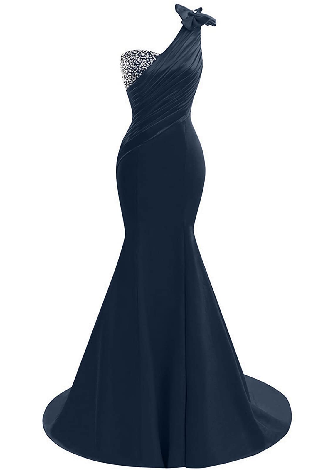 Elegant One Shoulder Satin Mermaid Prom Dress for Women - Lily Wedding 2020 Evening Ball Gown | Perfect for Formal Dances, Weddings & Special Occasions