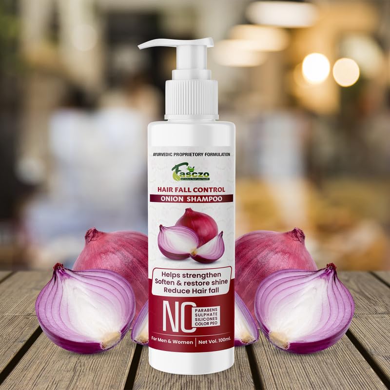 Onion Hair Fall Shampoo for Hair Growth & Scalp Health - Anti Dandruff Treatment for Strong, Smooth & Silky Hair - Stimulates Scalp Blood Circulation & Restores Natural Shine - 100ml Bottle - Perfect for Daily Hair Care & Thinning Hair Solutions