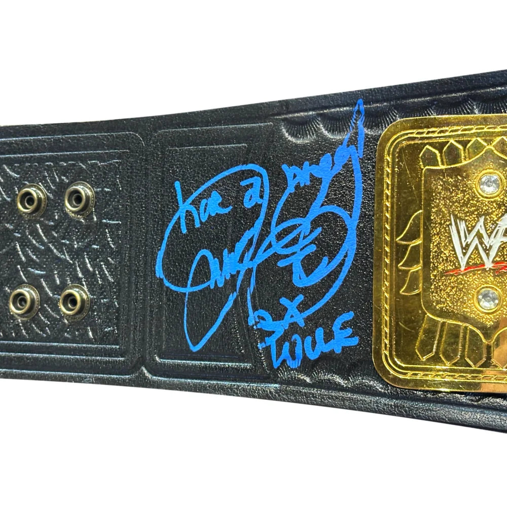 Authentic Mick Foley Autographed WWE WWF Attitude Era Championship Belt - Signed with JSA COA & Personal Inscription - Perfect for Wrestling Memorabilia Collectors & Display