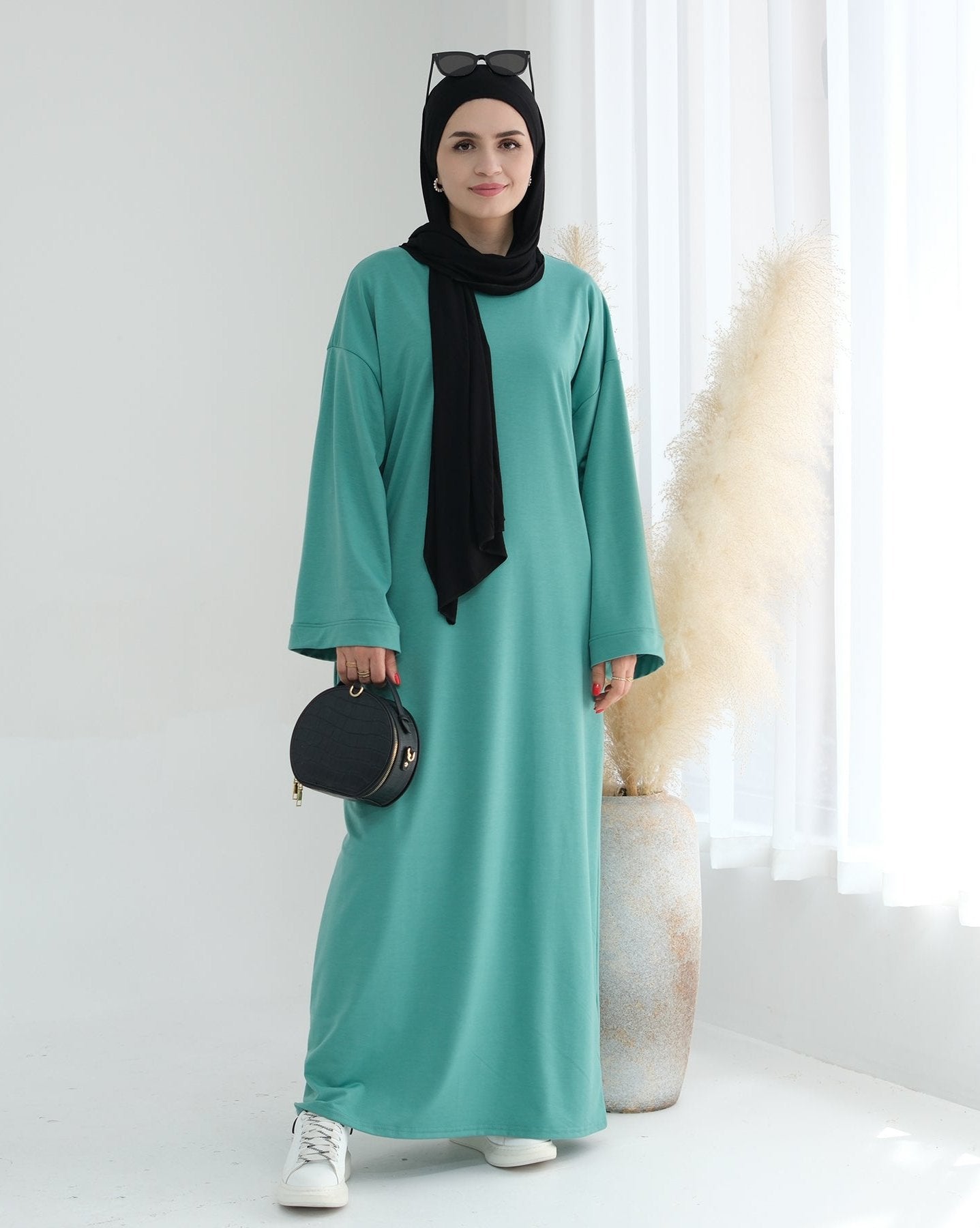 Ava Knit Maxi Dress for Women - Flowy Long Summer Dress in Aqua Green | Perfect for Beach Vacations, Date Nights & Casual Outings