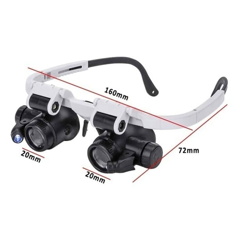 8X-23X Magnification Head-Mounted LED Magnifying Glass with Microscope Slides - Perfect for Jewelry Making, Coin Collecting & Electronic Repair (Microscope Accessories Kit)