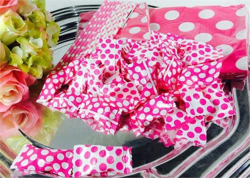 Big Dots Bright Pink Butter Mints - 50 Count Bulk Candy for Parties, Weddings & Baby Showers - Sweet Pastel Treats for Candy Buffets & Gift Bags
