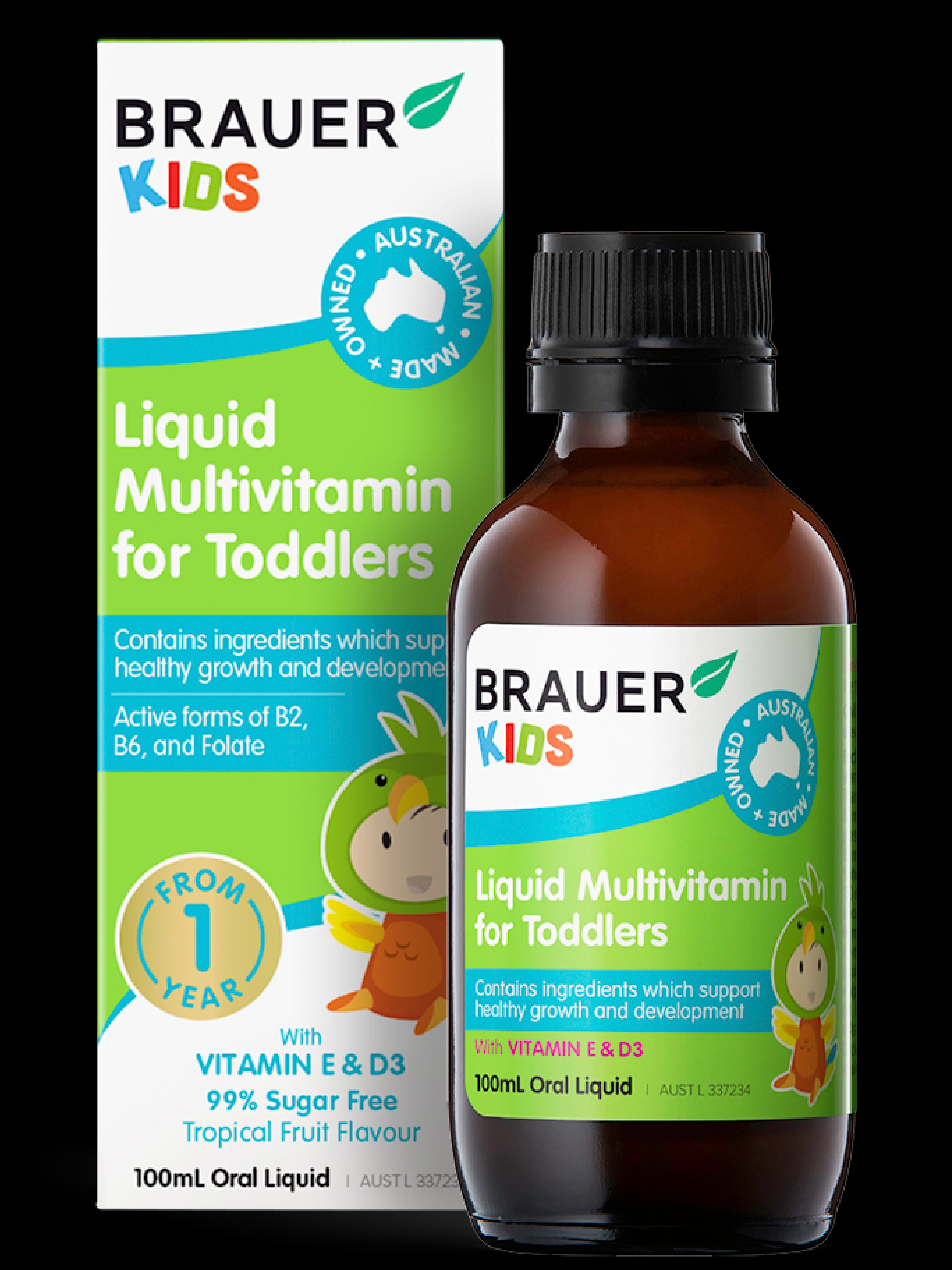 Brauer Baby & Kids Liquid Multivitamin for Toddlers - Immune Support & Growth Supplement - Easy-to-Take Liquid Vitamin Drops for Healthy Development - Perfect for Picky Eaters & Daily Nutrition