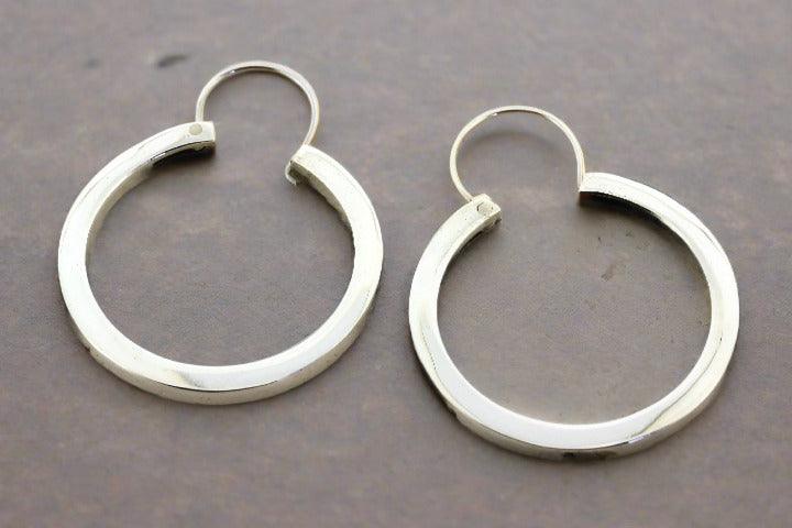 Sterling Silver Disc Hoop Earrings for Women - Elegant & Durable Jewelry for Everyday Wear, Parties & Special Occasions