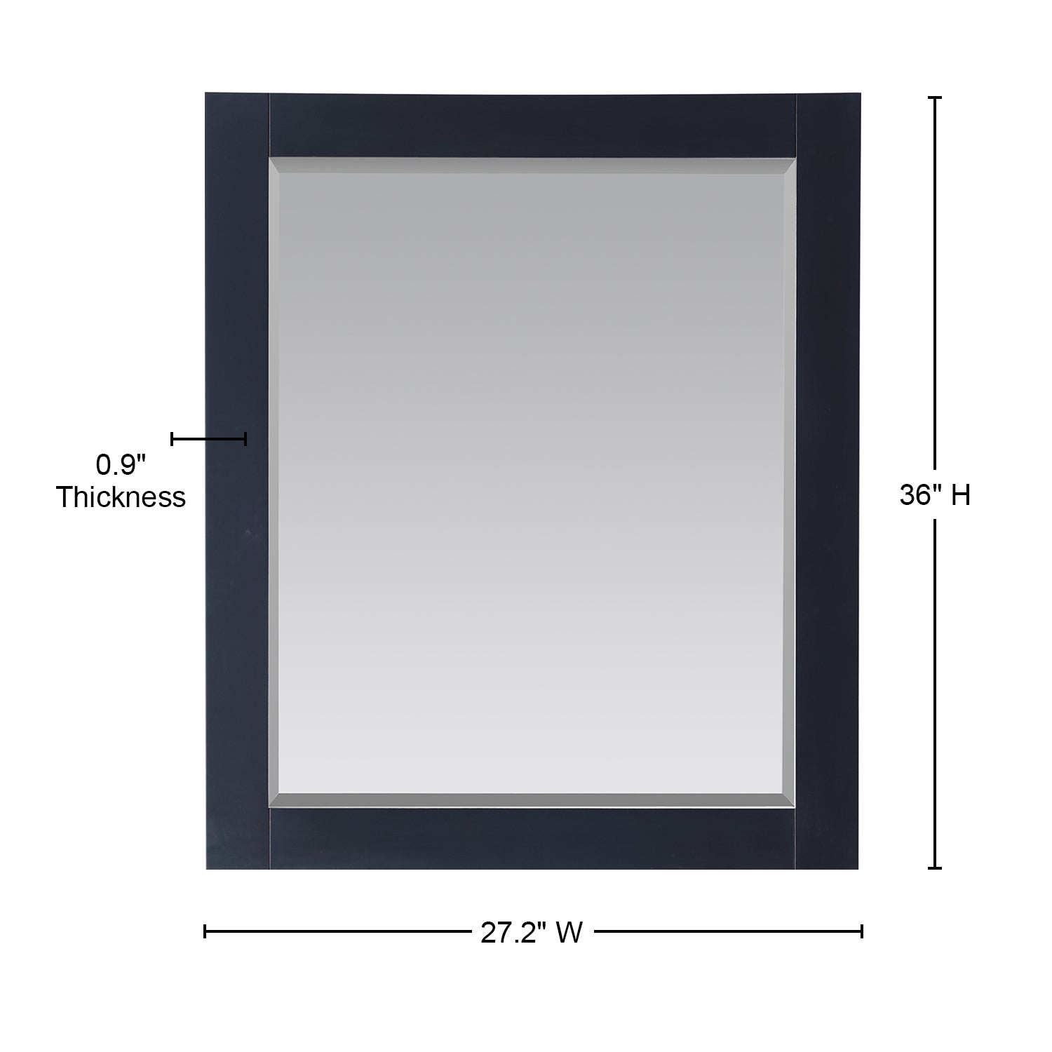 Maribella 28 Inch Rectangular Bathroom Mirror with Wood Frame - Perfect for Vanity, Dressing Room & Home Decor