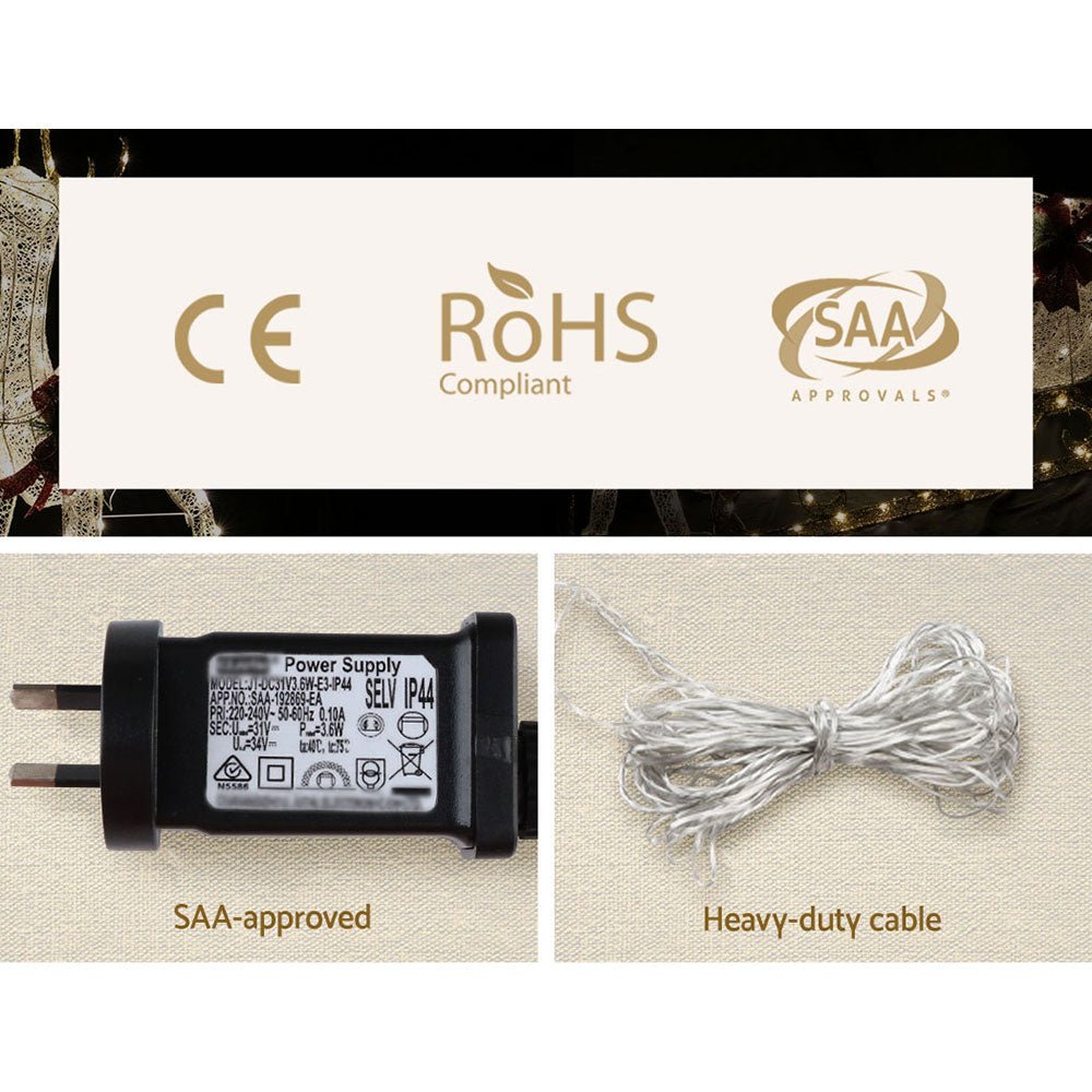 Waterproof LED Christmas Rope Lights with Reindeer Motif - Outdoor Holiday Decor for Trees, Fences & House Exteriors