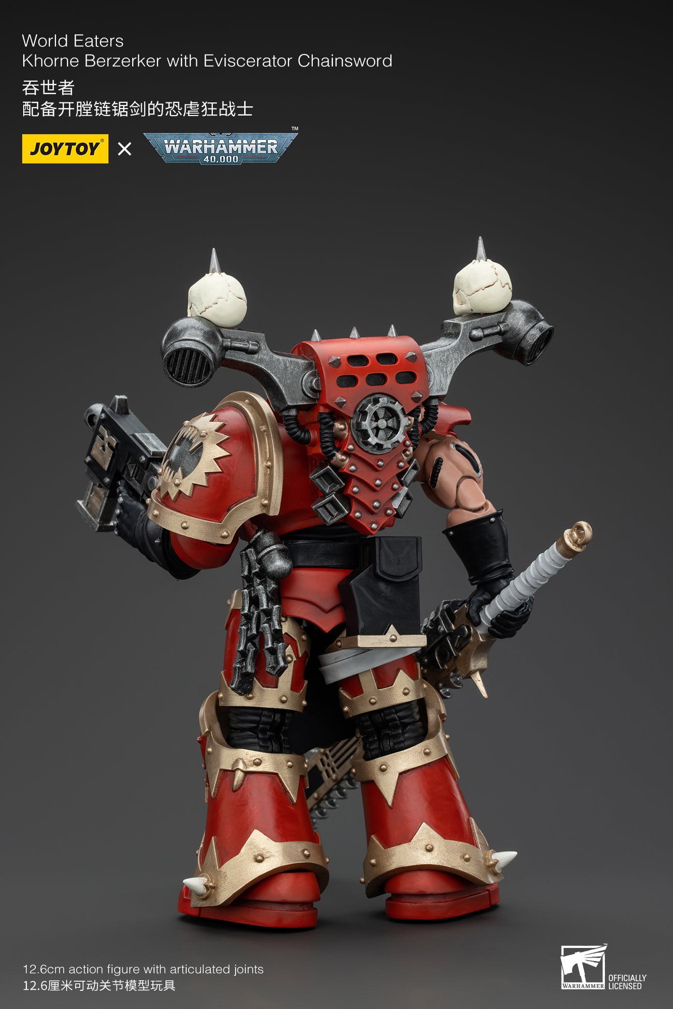 JOYTOY 1/18 Scale Warhammer 40K World Eaters Khorne Berzerker Action Figure - Collectible Miniature for Tabletop Gaming & Display