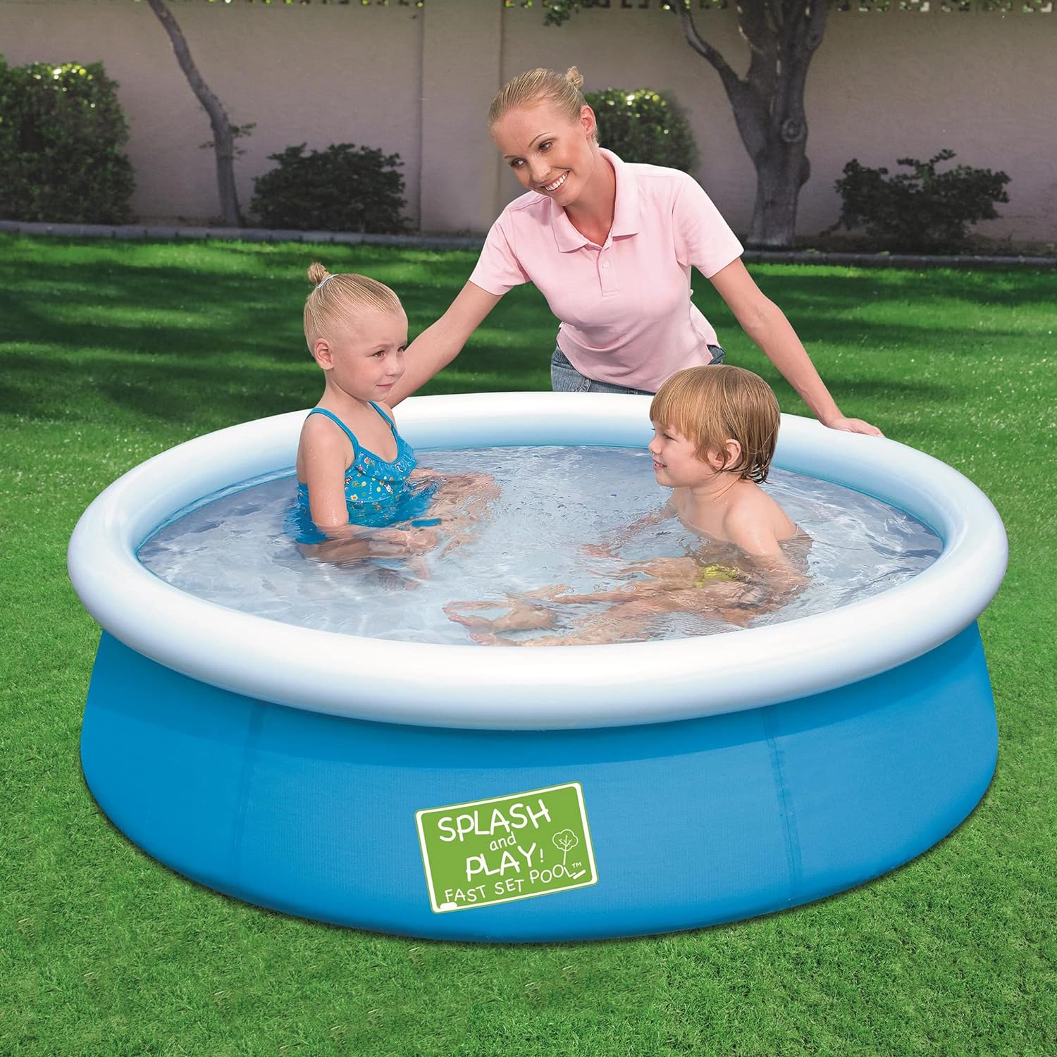 Bestway Fast Set Splash Pool for Kids - 5' x 15' Inflatable Swimming Pool, Easy Setup, Durable PVC Material, Outdoor Water Play for Summer Fun - Perfect for Backyards, Parties, and Family Gatherings