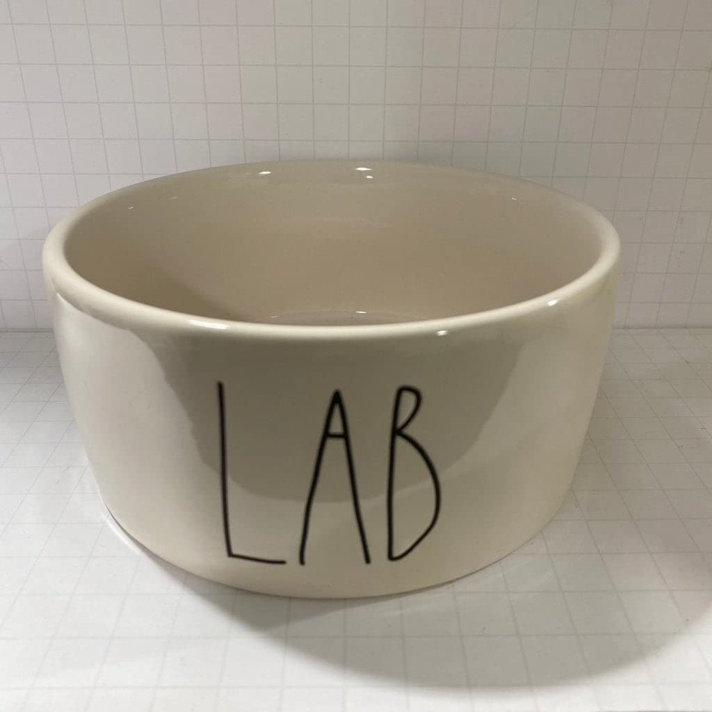 Rae Dunn LAB Dog Bowl for Labrador - 6 Inch Ceramic Pet Food Dish - Durable & Stylish Dog Bowl for Large Breeds - Perfect for Indoor and Outdoor Feeding