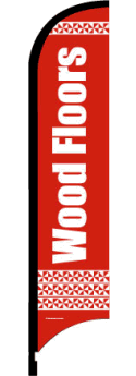Feather Flag Banner for Wood Floors - Red & White Design | Perfect for Outdoor Events, Sports Games, and Business Promotions