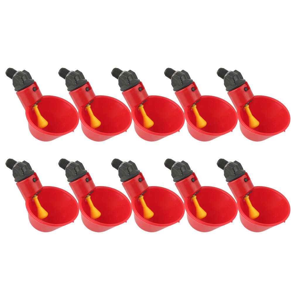 10 PCS Poultry Water Drinking Cups - Automatic Chicken Waterer Feeder for Hens, Ducks, and Livestock - Perfect for Backyard Coops, Farms, and Pet Birds