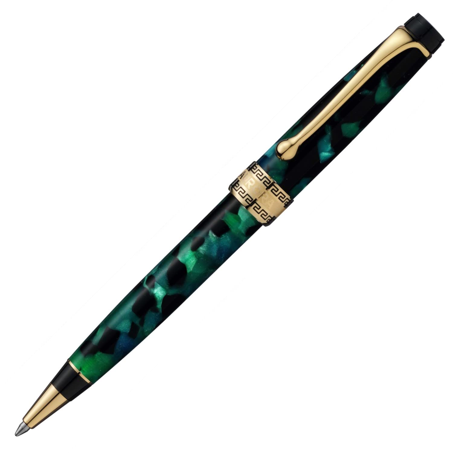 Aurora 998-VA Optima Ballpoint Pen - Premium Oil-Based Ink, Smooth Writing Green Pen for Office, School & Business Gifts