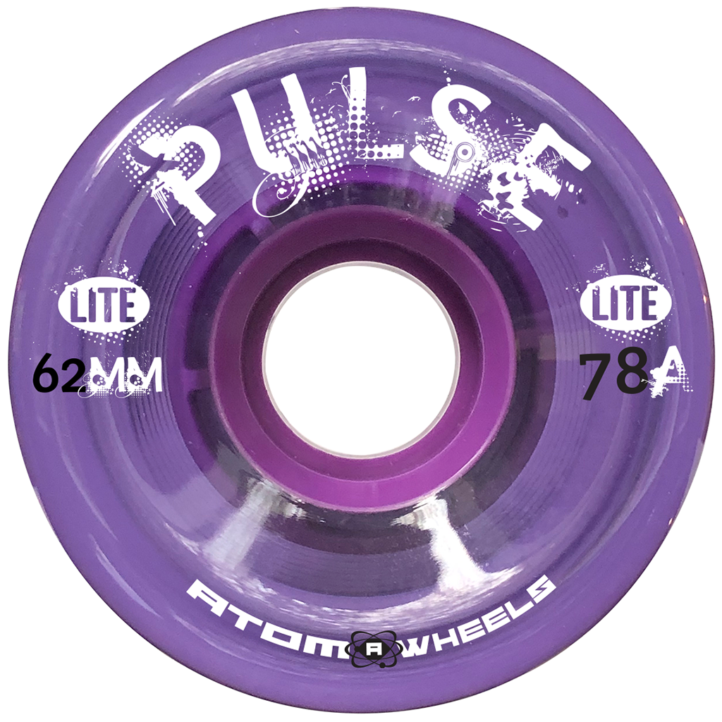 Atom Pulse Lite Wheels 62mm 78a - 4 Pack Premium Longboard Skateboard Wheels for Smooth Cruising & Carving - Perfect for Commuting, Downhill & Street Skating