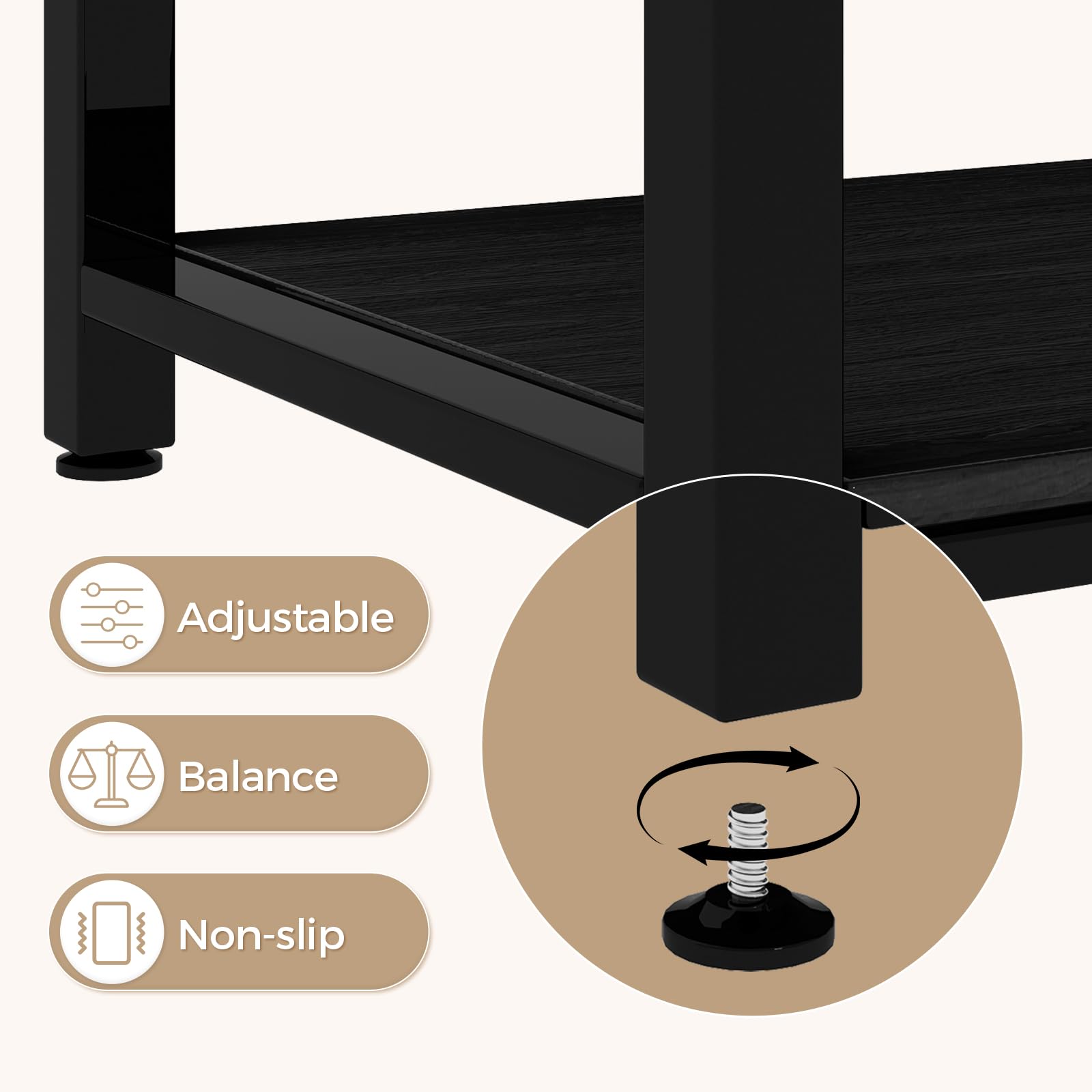 Tatub 55-75 Gallon Heavy Duty Metal Aquarium Stand with Power Outlets & Storage Cabinet - 860LBS Capacity Black Fish Tank Stand for Reptile Terrariums & Turtle Tanks - Perfect for Home, Office or Pet Store Displays