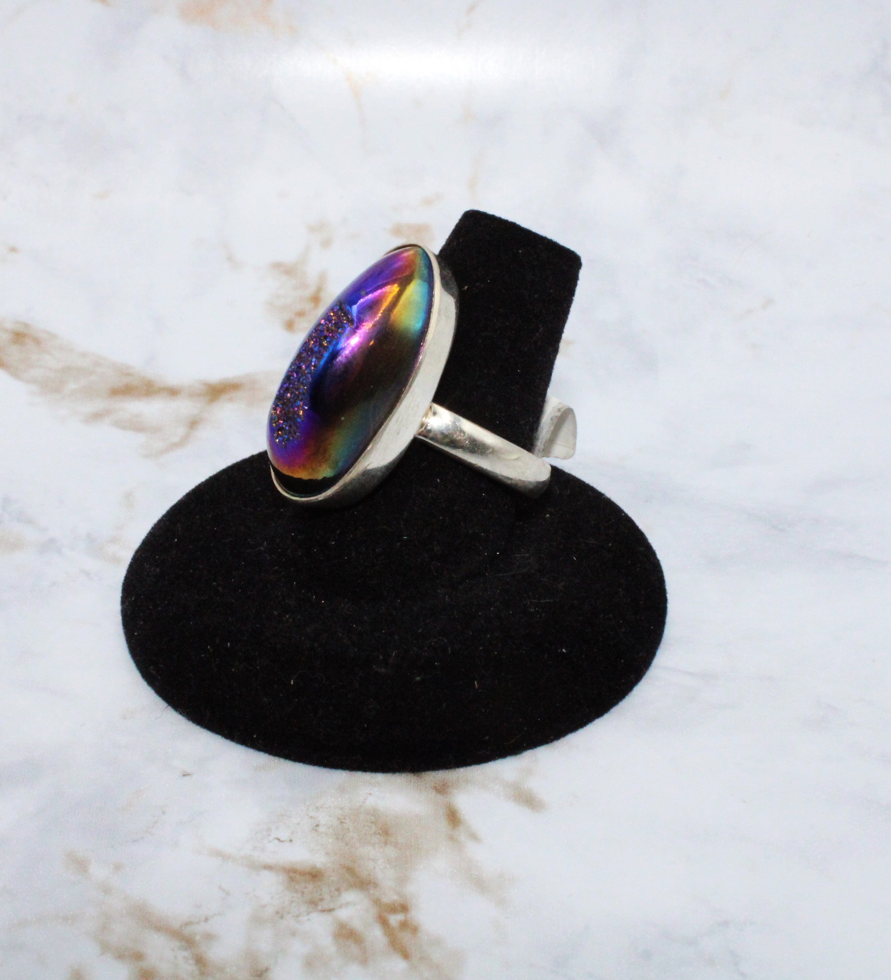 Aura Druzy Ring for Women - Size 10 - Elegant Crystal Statement Jewelry - Perfect for Parties, Weddings & Everyday Wear