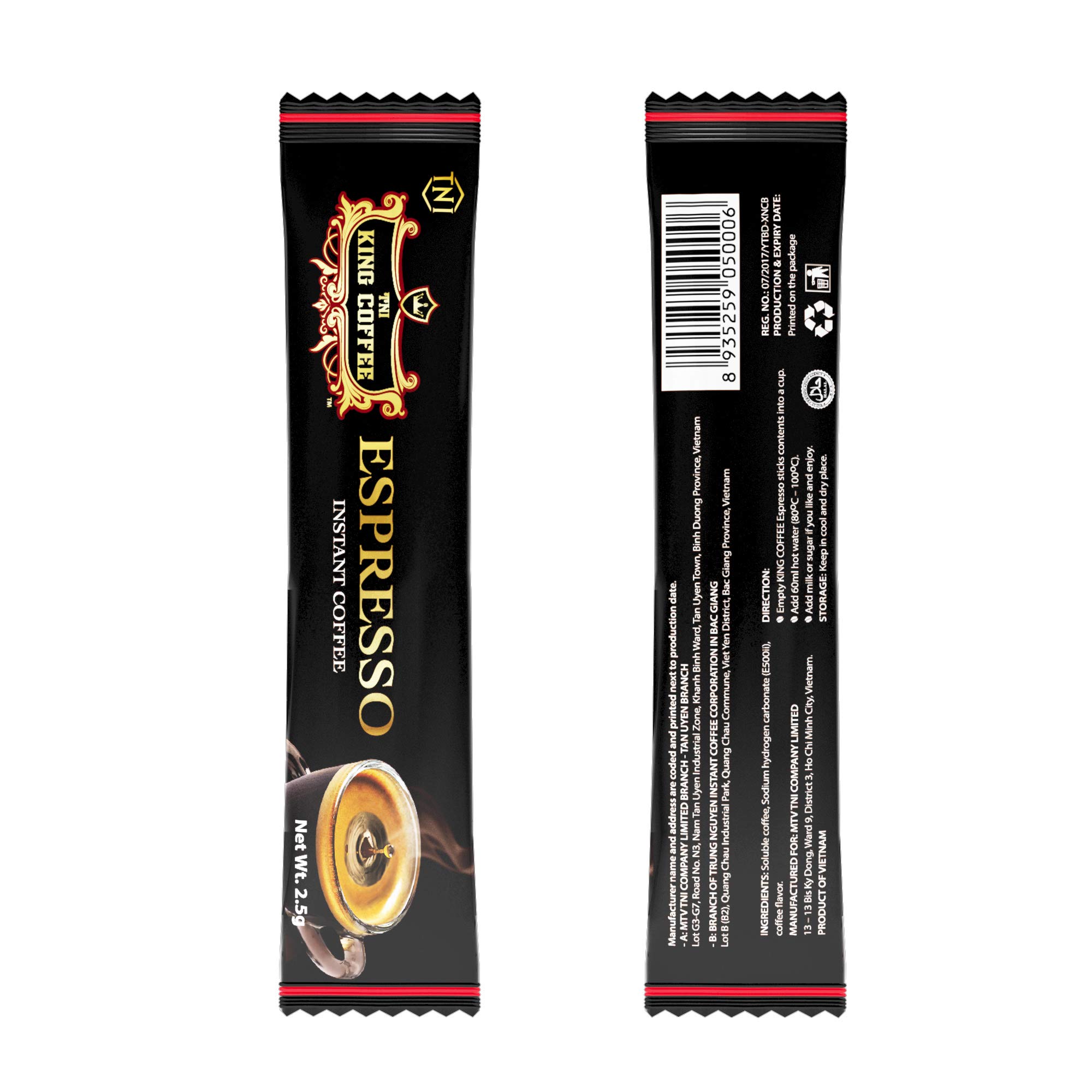 Premium Vietnamese Arabica Instant Coffee - Medium Roast Espresso Blend (15 Sticks x 2.5g, Pack of 4) | Perfect for Office, Travel & Home Brewing