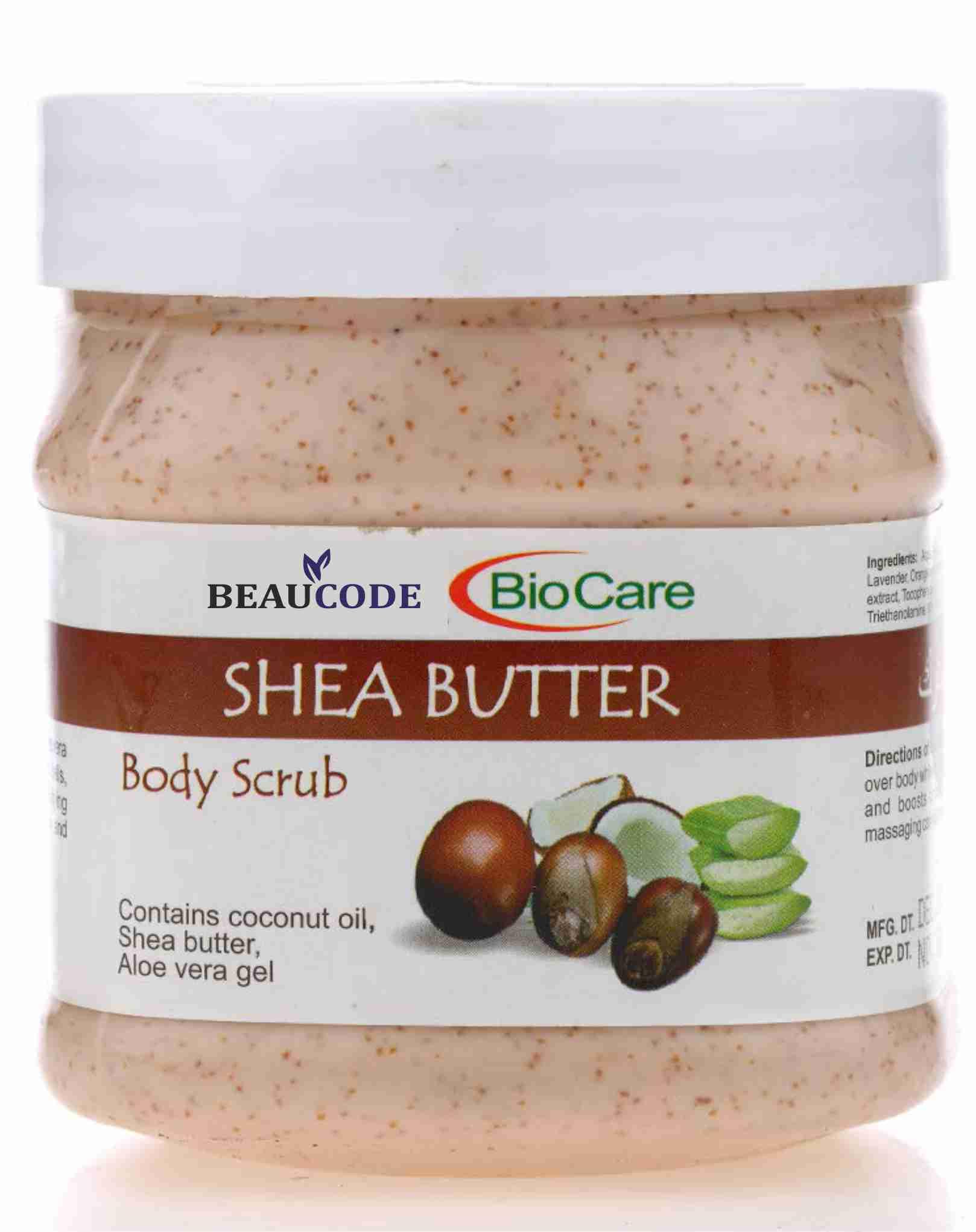 Beaucode BioCare Shea Butter Face Scrub 250gm - Natural Exfoliator for Women & Men, All Skin Types | Paraben-Free, SLS-Free, Sulfate-Free & Cruelty-Free | Gentle Cleansing for Dry, Oily & Sensitive Skin | Daily Skincare Routine & Spa Treatment at Home