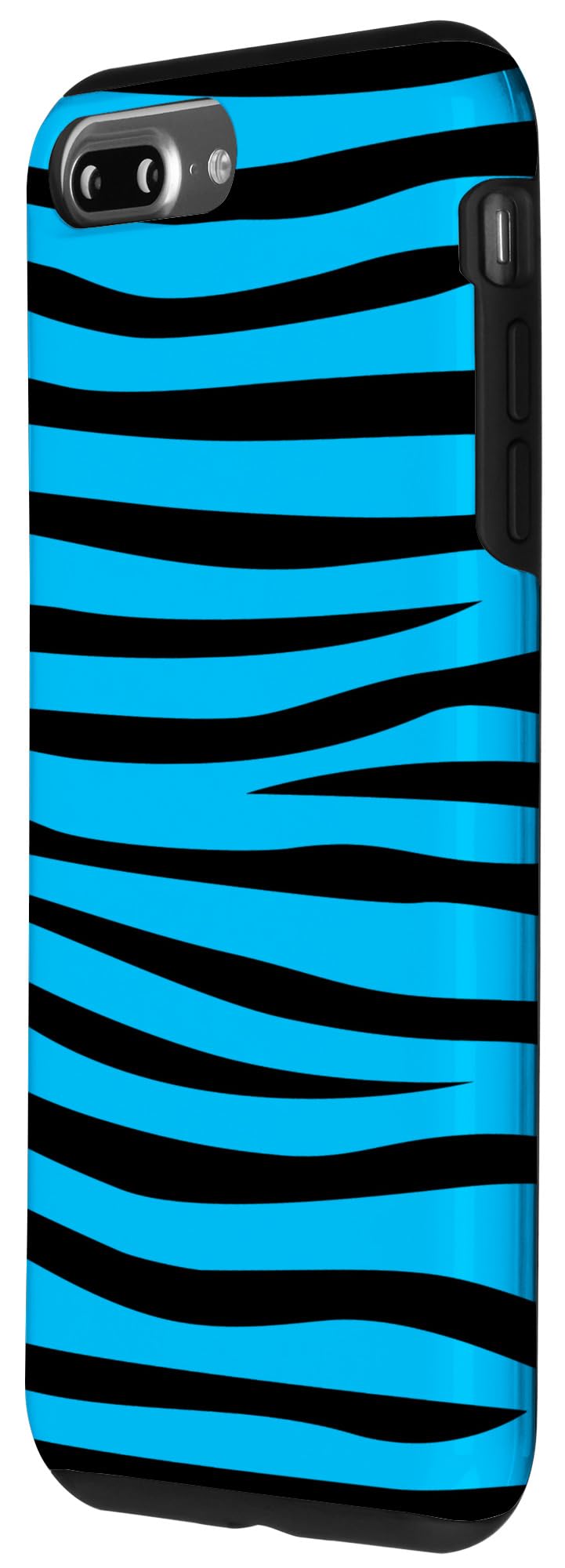 iPhone 7 Plus/8 Plus Cute Blue Striped Zebra Print Phone Case - Stylish Animal Design for Women, Perfect for Everyday Use & Travel
