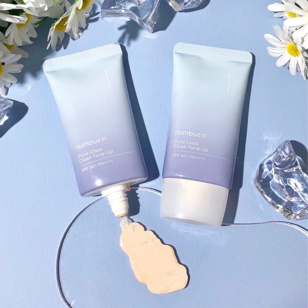 Numbuzin No.1 Pure Glass Clean Tone Up Sunscreen SPF50+ PA++++ 50ml - Korean Skincare for Brightening & UV Protection - Perfect for Daily Use & Outdoor Activities