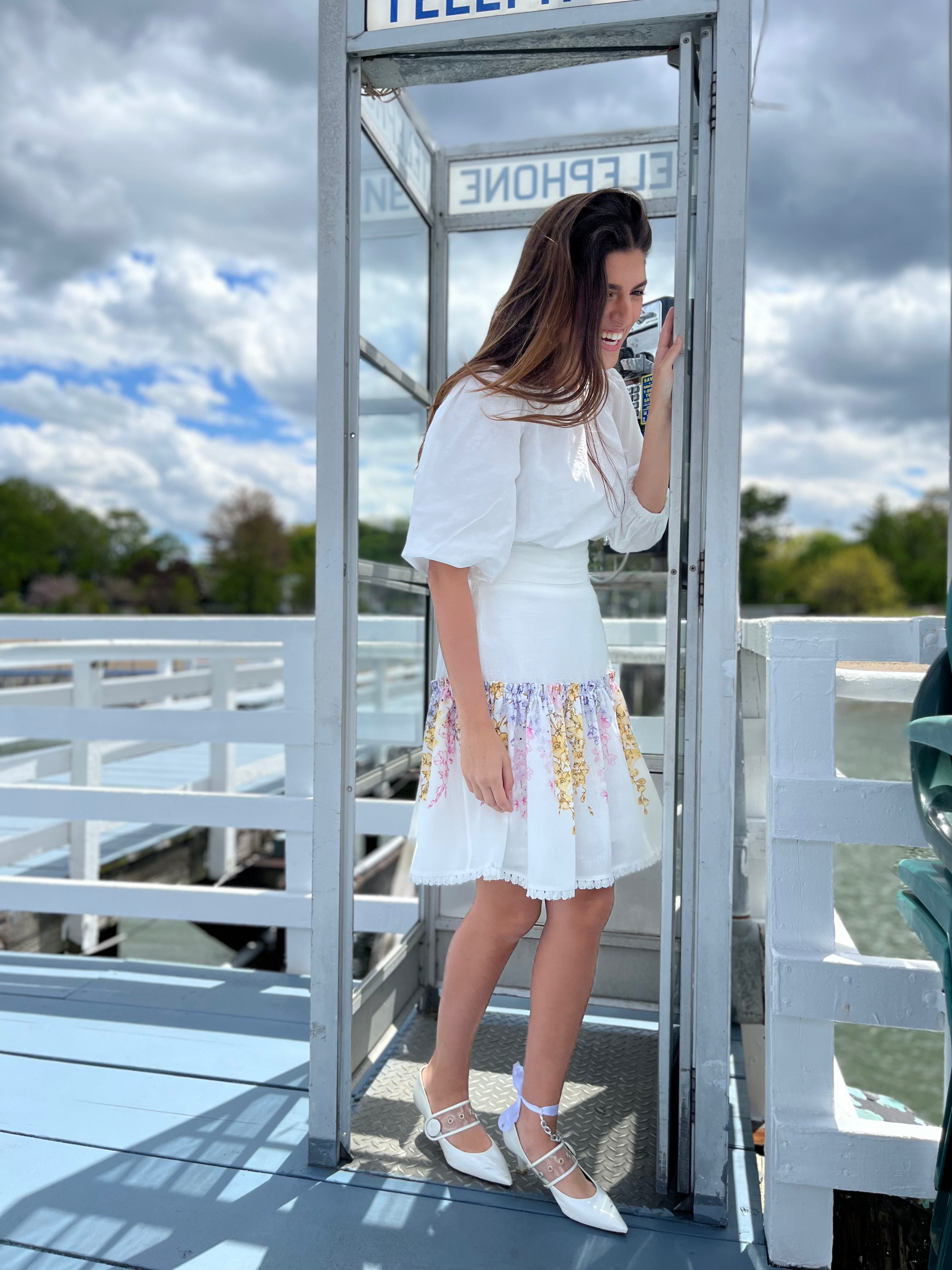 Stylish Spring Skirt for Women - Floral Printed A-Line Midi Skirt with Pockets | Perfect for Casual Outings, Picnics & Spring Weddings